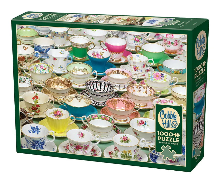 cobble-hill-1000-piece-teacups-puzzle-tassen-vintage-1000-teile image 1