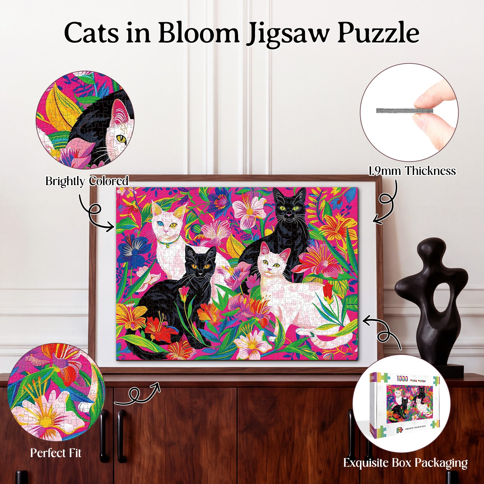 kaayee-cats-in-bloom-1000-teile-puzzle-eco-white-board image 3