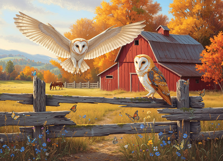 cobble-hill-500-piece-barn-and-owls-puzzle-500-teile-eulen image 2
