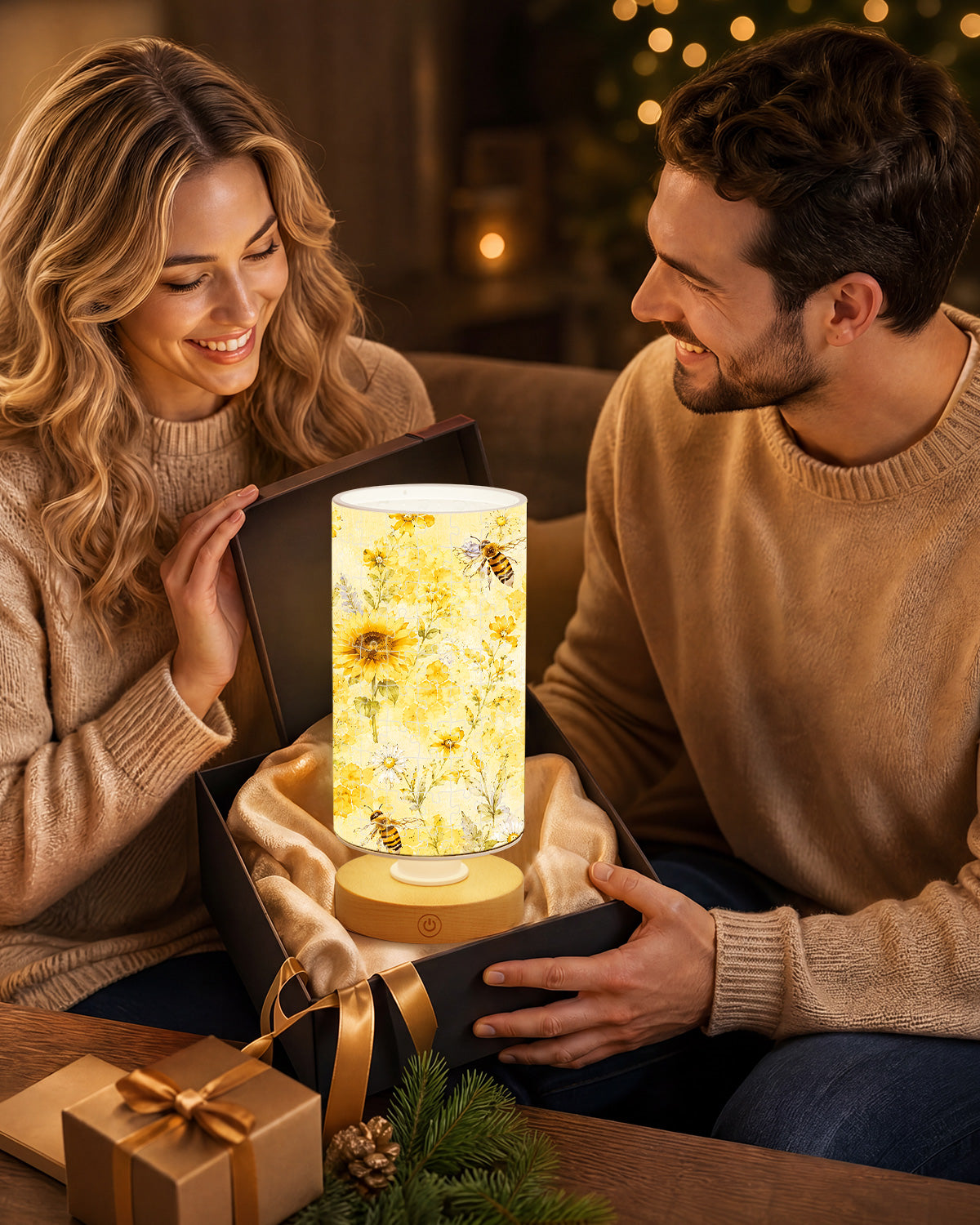 kaayee-honeybee-sunflower-garden-night-light-acryl-biene image 8