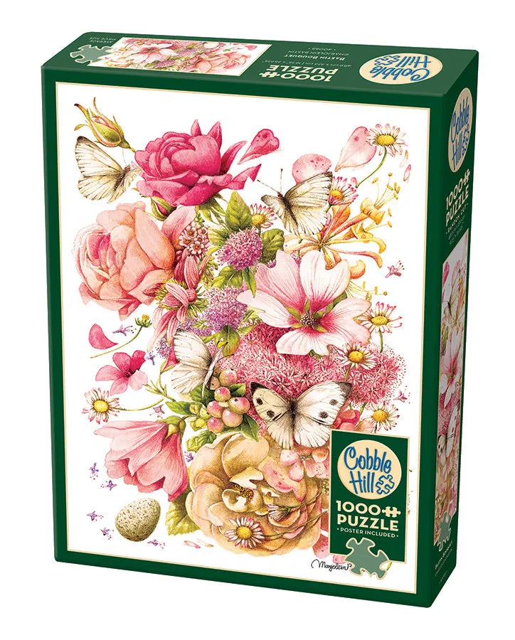 cobble-hill-1000-piece-bastin-bouquet-puzzle-blumen-rosa image 1