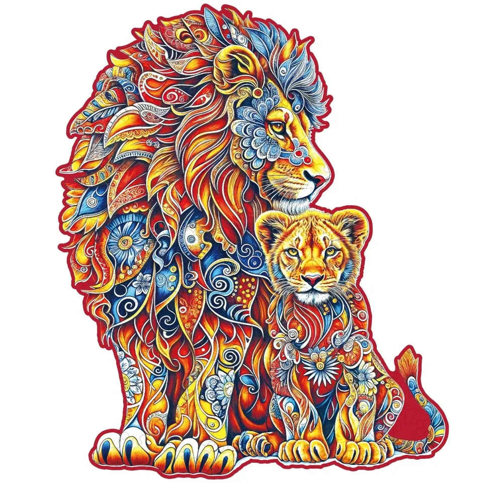 kaayee-wooden-puzzle-lion-holzpuzzle-small-pocket-escape image 1
