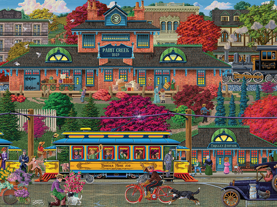 cobble-hill-trolley-station-275-teile-puzzle-vintage image 2