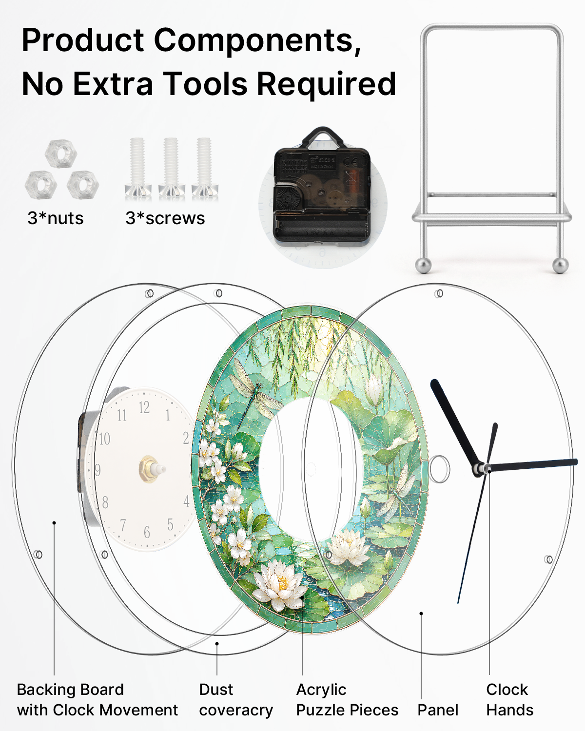 kaayee-clock-kit-midsummer-lotus-pond-puzzle-uhr-regular image 6