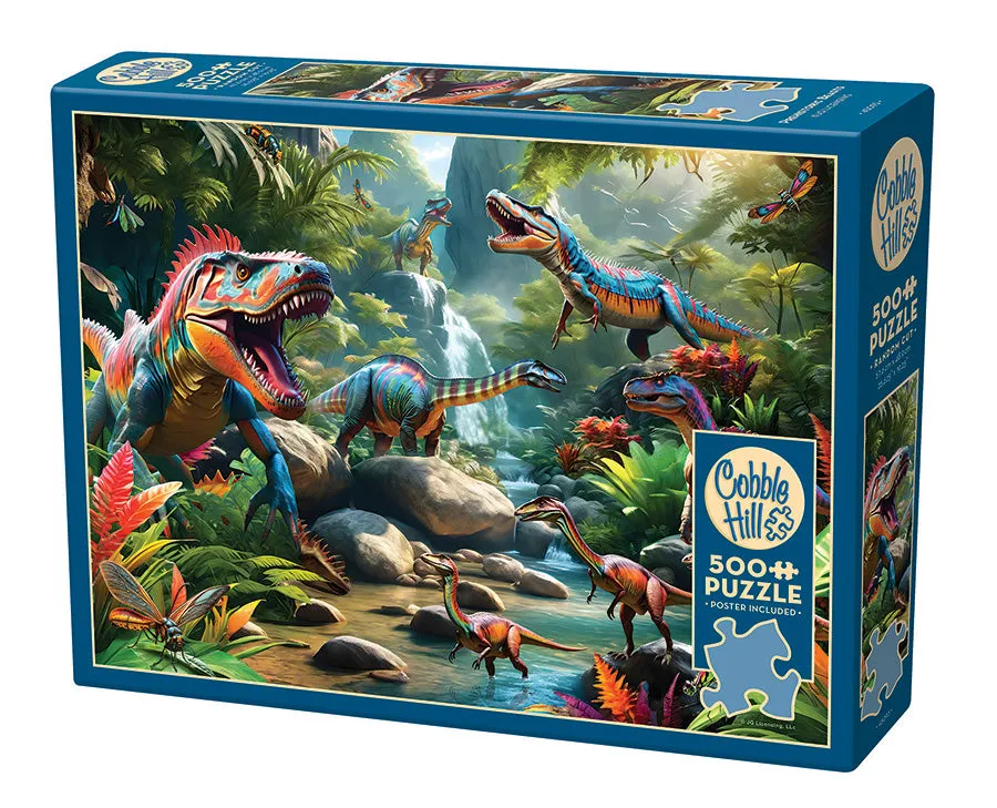 cobble-hill-500-piece-prehistoric-beasts-puzzle-500-teile-t-rex image 1