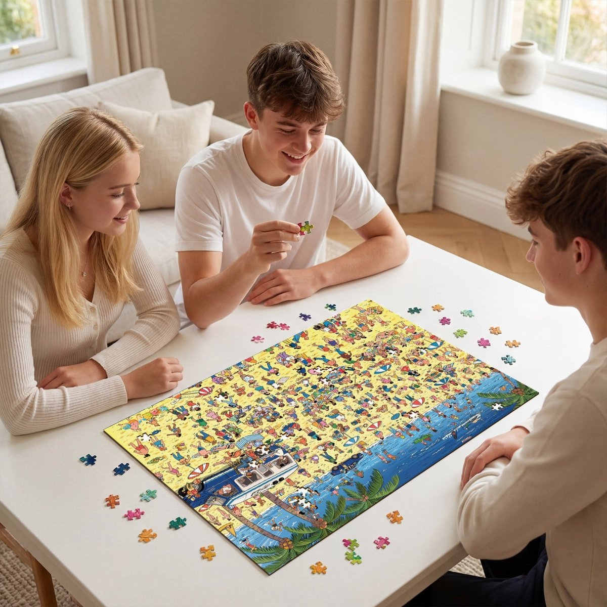 kaayee-where-s-zoe-beach-day-1000-teile-puzzle-eco-white-board image 5