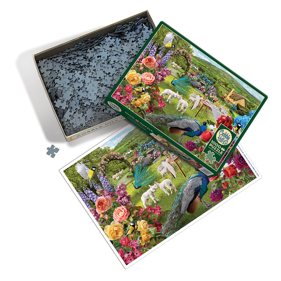 cobble-hill-1000-piece-little-lambs-rose-garden-puzzle-1000-teile-garten image 3