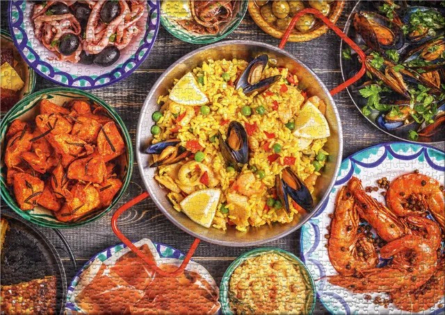 ulmer-puzzleschmiede-paella-tapas-1000-teile-puzzle-k-che-spanien image 1