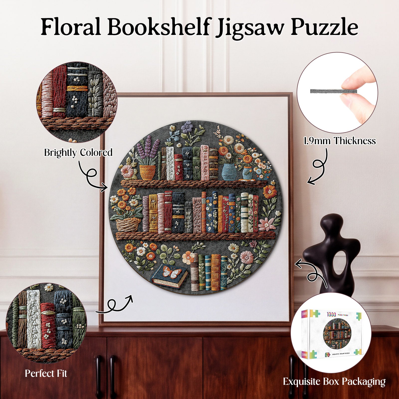 kaayee-floral-bookshelf-1000-teile-puzzle-standard-edition-blumen image 3