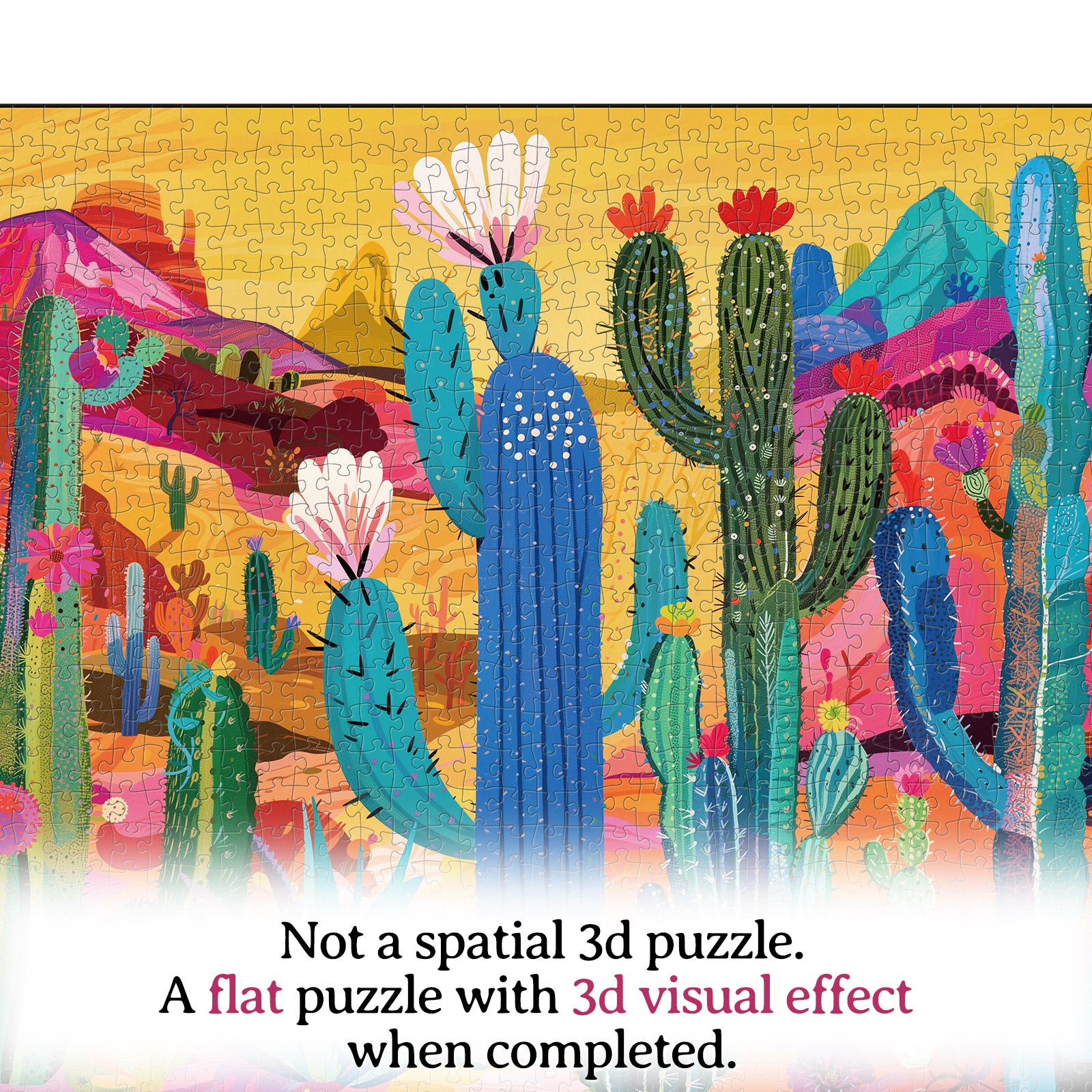 kaayee-cardboard-puzzle-neon-cactus-valley-1000-teile-standard image 5