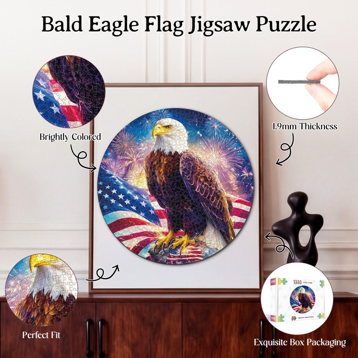 kaayee-cardboard-puzzle-bald-eagle-flag-1000-teile-rund image 3