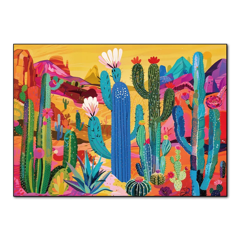 kaayee-cardboard-puzzle-neon-cactus-valley-1000-teile-standard image 1
