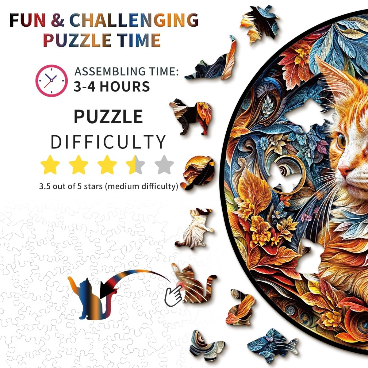 kaayee-wooden-puzzle-gentle-kitten-holzpuzzle-katze-medium image 4