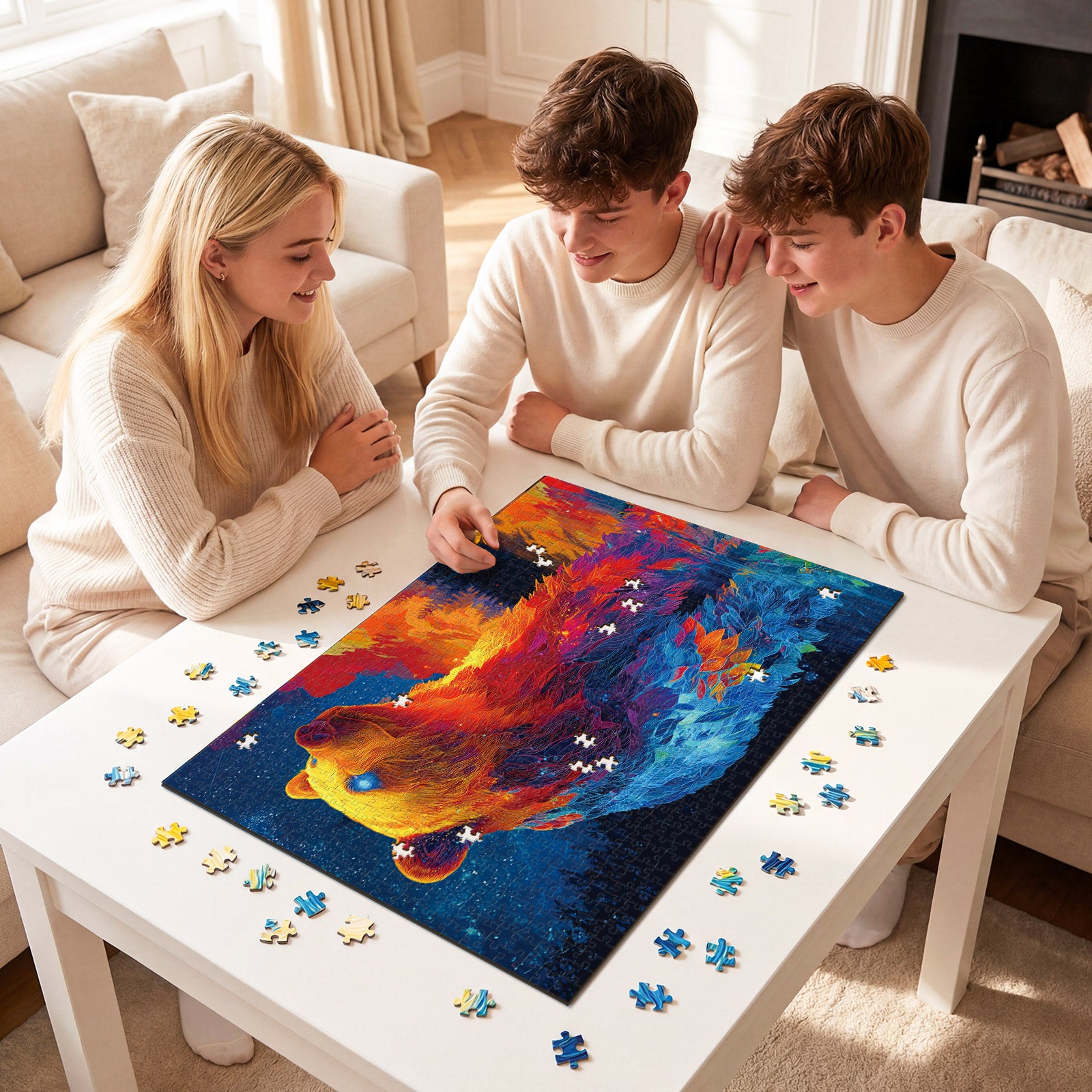 kaayee-cardboard-puzzle-starlit-spirit-bear-1000-teile-eco image 4
