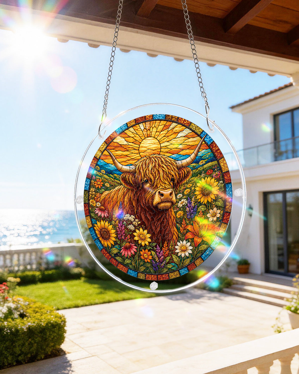 kaayee-blooming-highland-cow-suncatcher-fensterbild-medium-acryl image 8