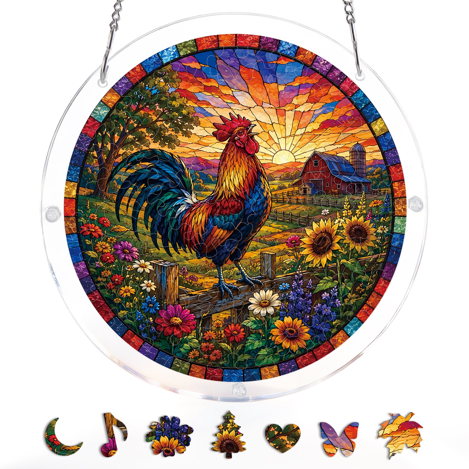kaayee-suncatcher-sunrise-rooster-fensterbild-small-hahn image 3