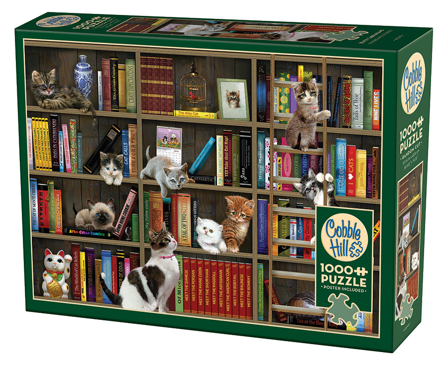 cobble-hill-1000-teile-kitty-librarians-puzzle-katzen image 1