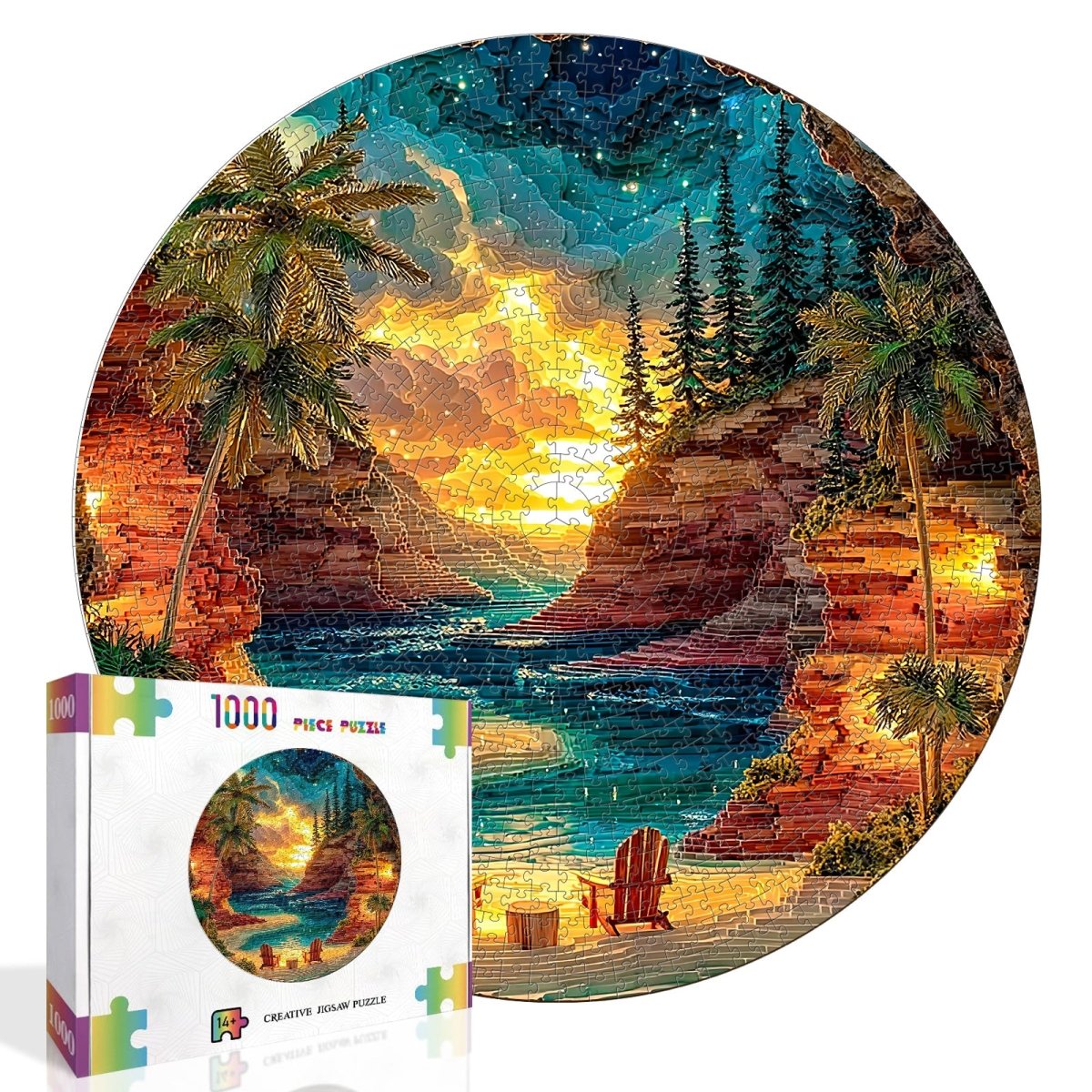 kaayee-cardboard-puzzle-sunset-cove-1000-teile-rund-eco image 2