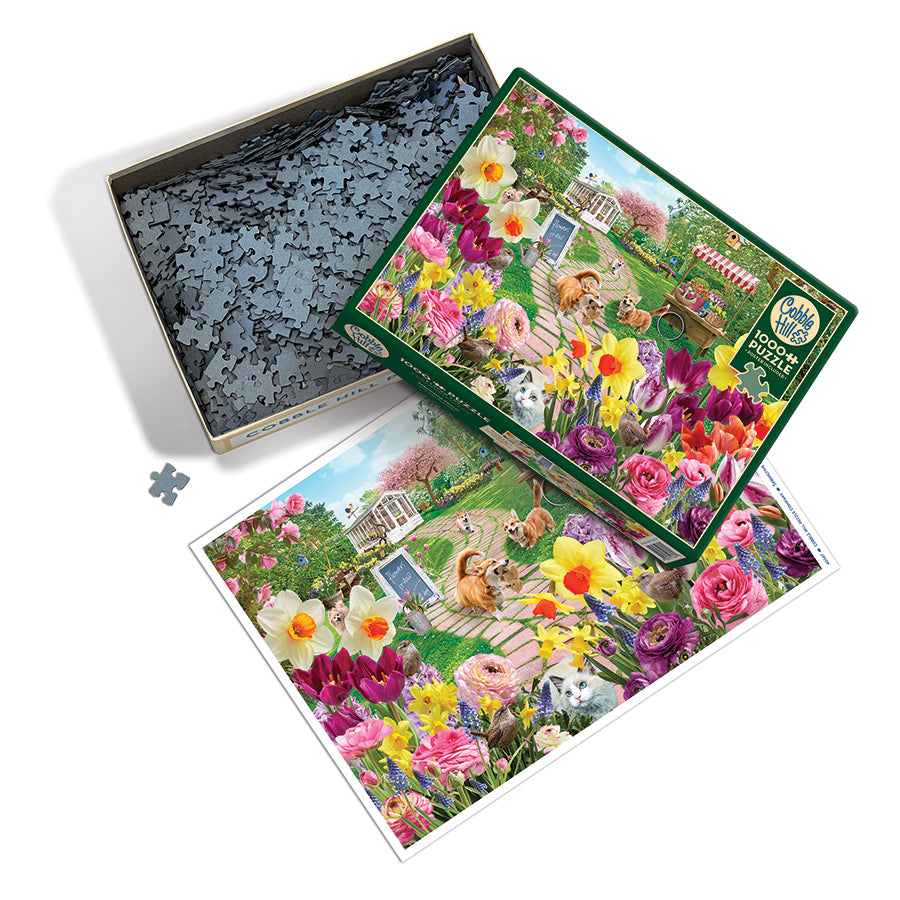 cobble-hill-1000-teile-springtime-frolic-puzzle-garten-hunde image 3