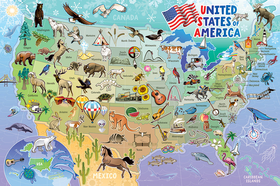 cobble-hill-floor-puzzles-map-of-the-usa-bodenpuzzle-35-teile-karte image 2