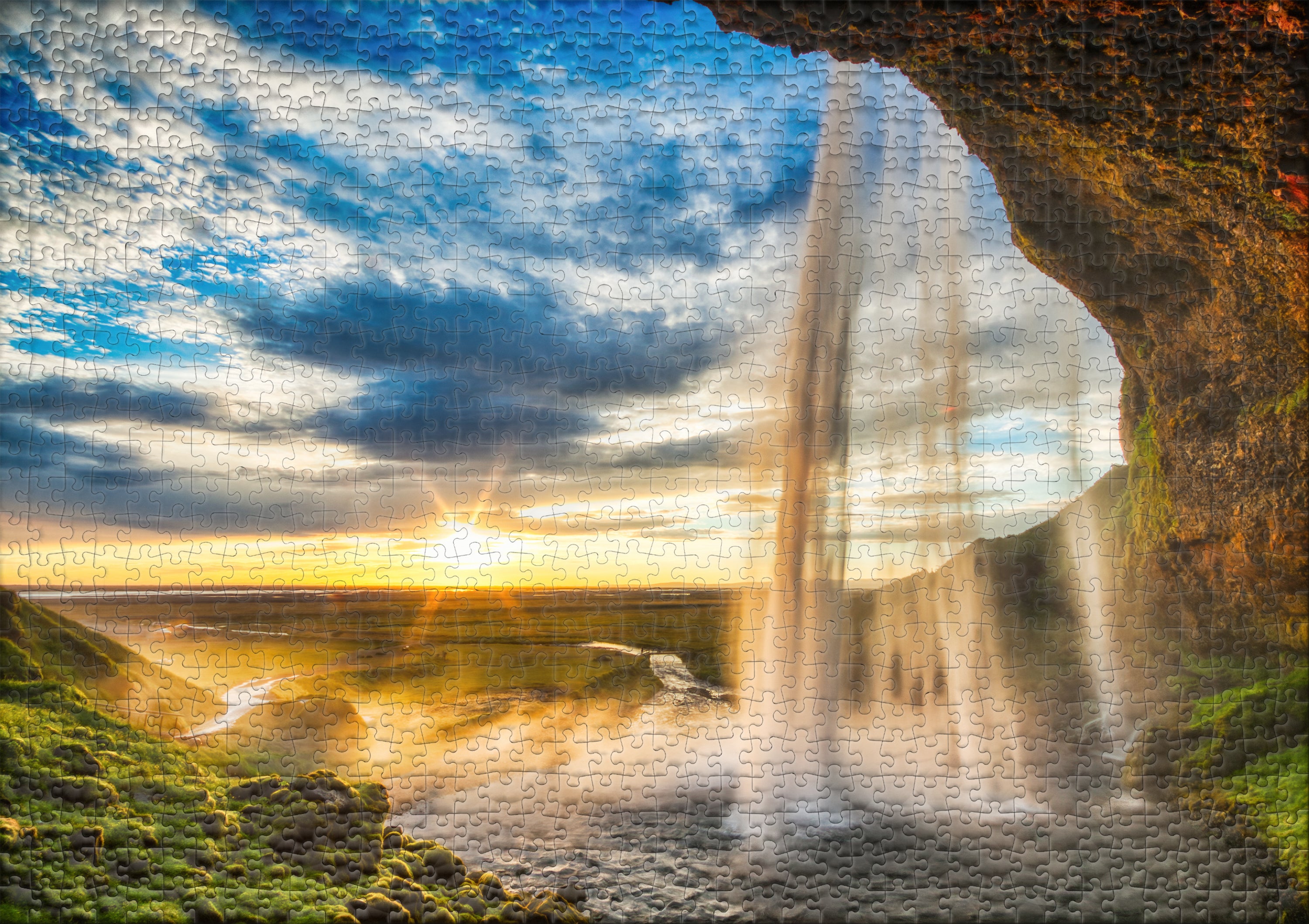 ulmer-puzzleschmiede-puzzle-1000-teile-seljalandsfoss-wasserfall-island image 2
