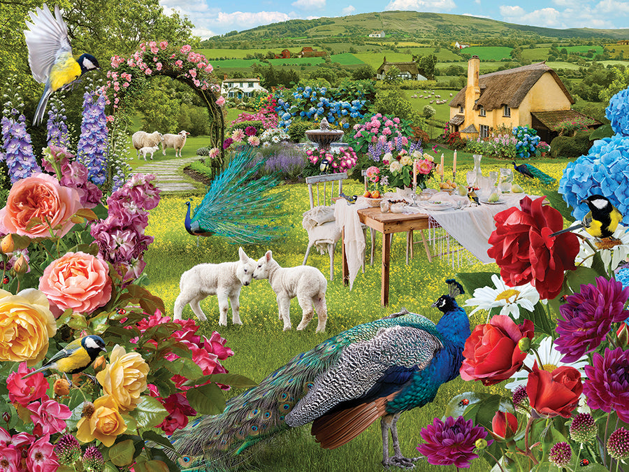 cobble-hill-1000-piece-little-lambs-rose-garden-puzzle-1000-teile-garten image 2