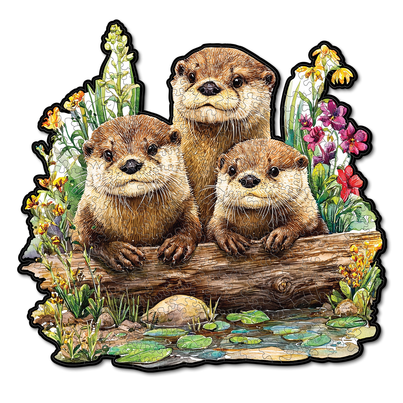 kaayee-wooden-puzzle-otter-friends-holzpuzzle-medium-otter image 1