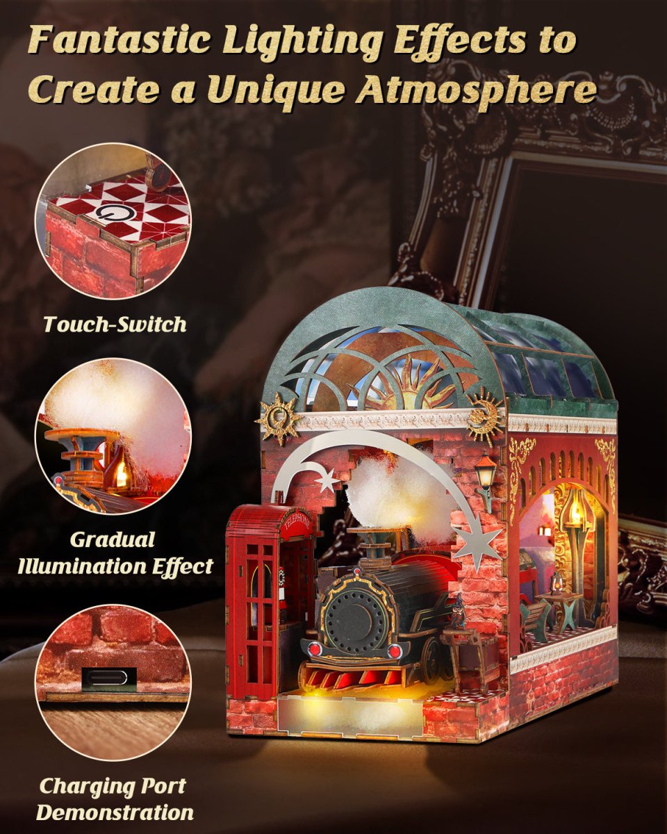 kaayee-book-nook-enchanted-express-miniatur-zug-holzbausatz image 4