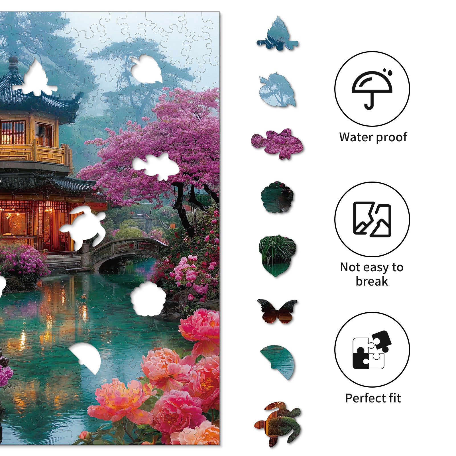 kaayee-flower-courtyard-holzpuzzle-medium-blumen-am-bach image 2