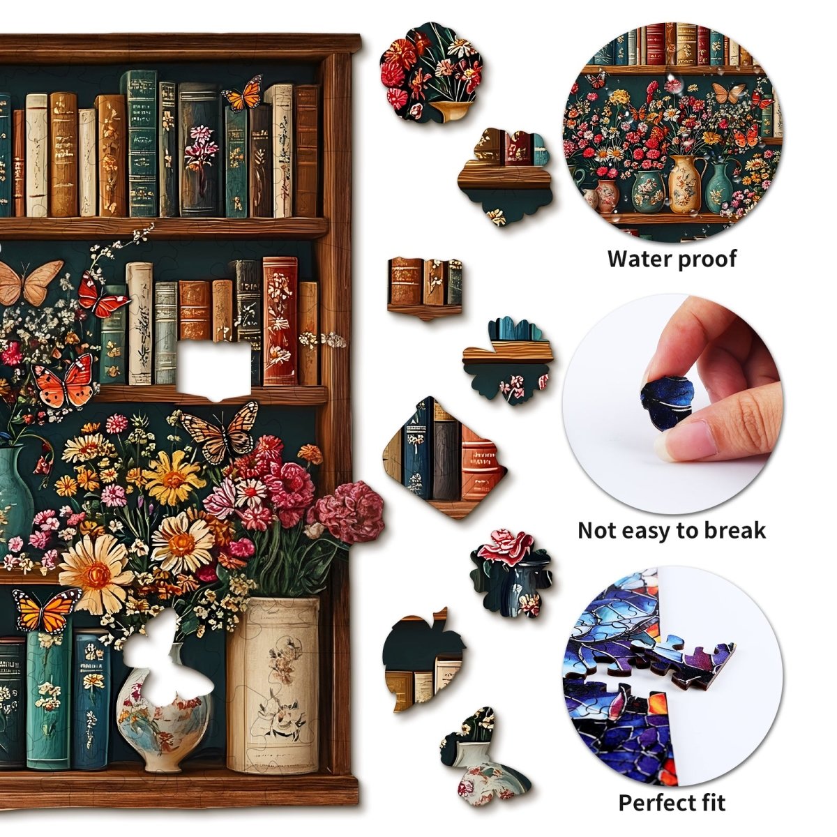 kaayee-wooden-puzzle-bookshelf-flower-holzpuzzle-medium image 2