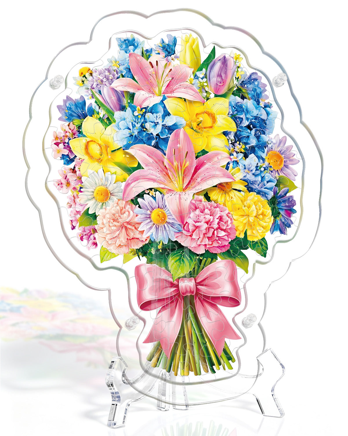 kaayee-pink-lily-daffodil-suncatcher-tischbild-blumen-acryl image 1