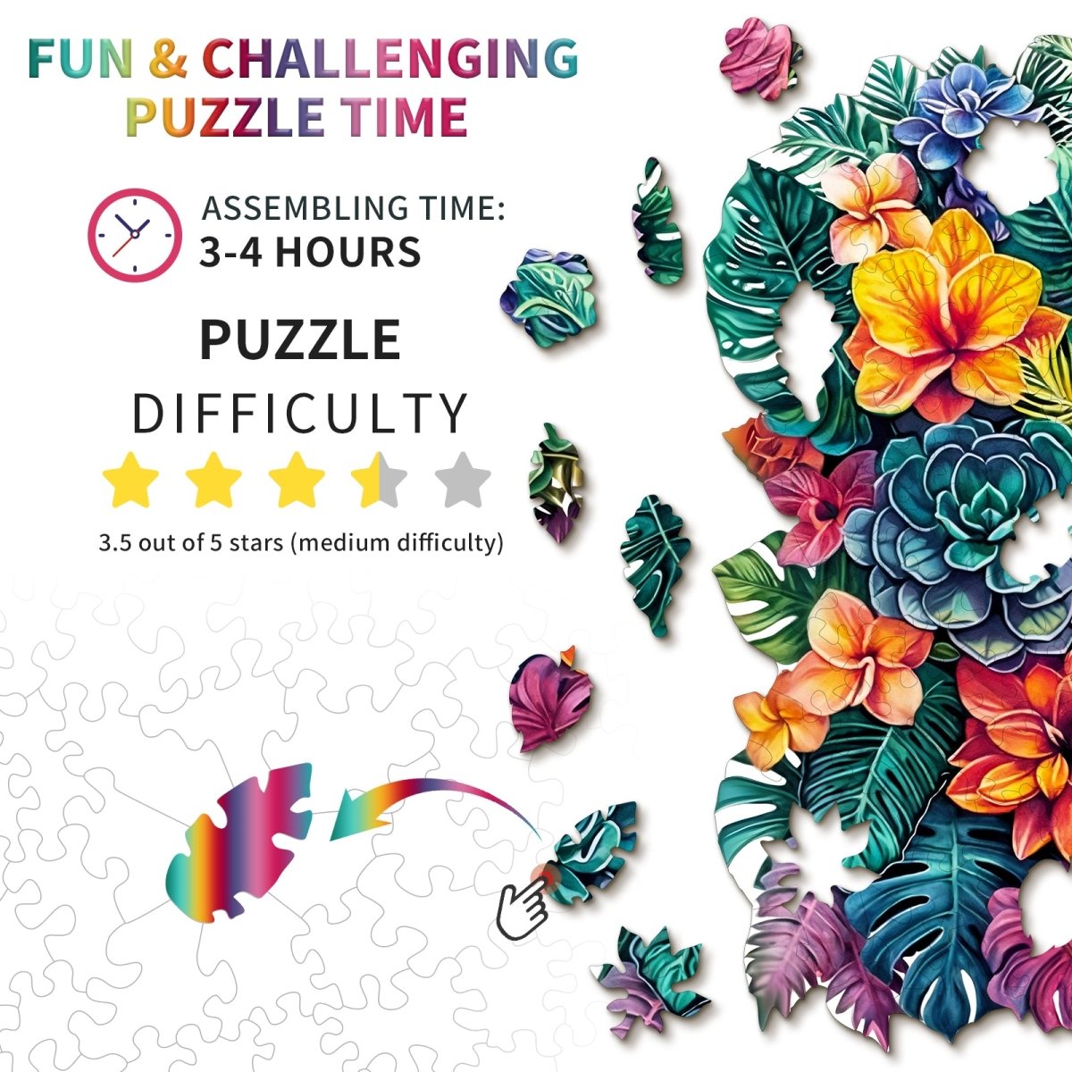 kaayee-wooden-puzzle-large-leafed-plant-holzpuzzle-medium-tropisch image 4