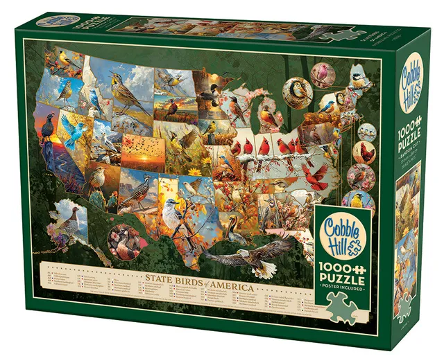 cobble-hill-1000-piece-state-birds-of-america-puzzle-1000-teile-v-gel image 1