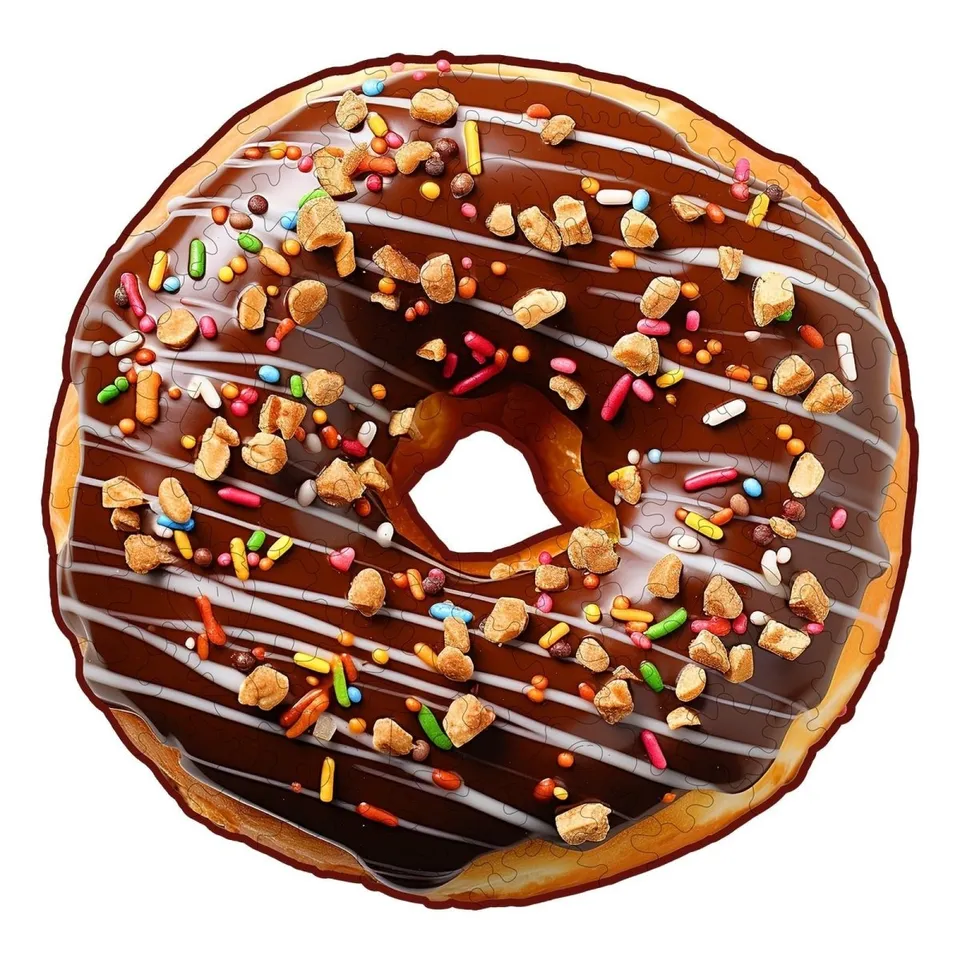 kaayee-wooden-puzzle-chocolate-donut-holzpuzzle-small image 1