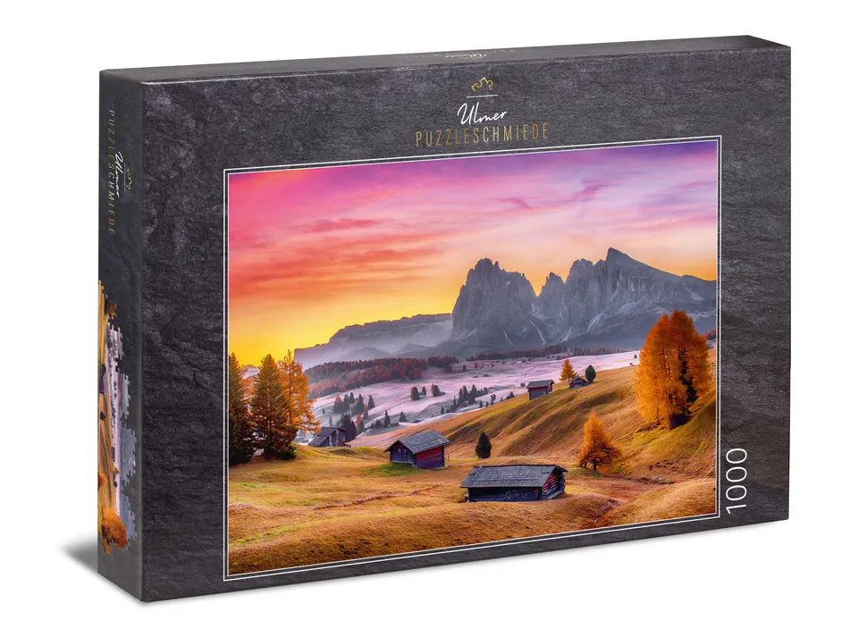 ulmer-puzzleschmiede-seiser-alm-puzzle-1000-teile-dolomiten image 1