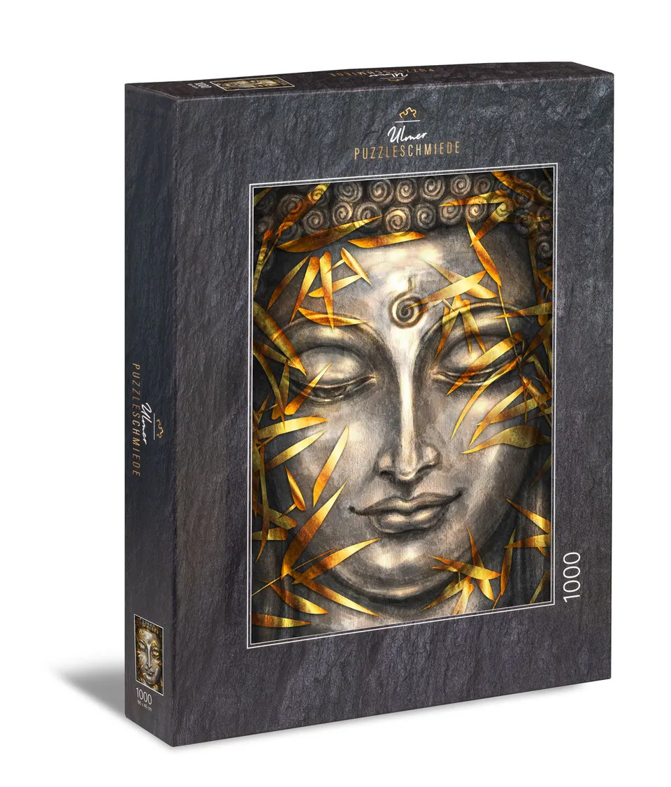 ulmer-puzzleschmiede-buddha-puzzle-1000-teile-silber-gold-2 image 1