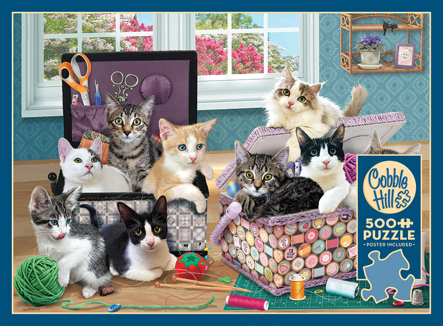 cobble-hill-crafty-kittens-500-teile-puzzle-katzen-n-hen image 5