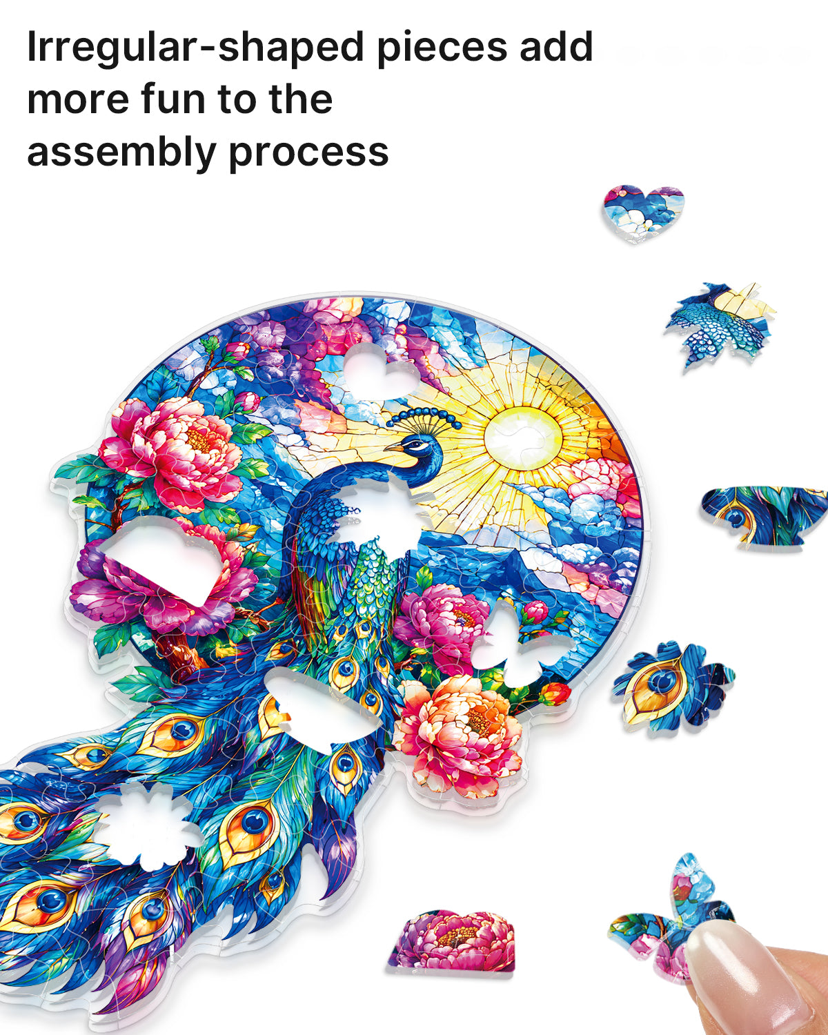 kaayee-suncatcher-puzzle-moonlit-peacock-garden-fensterbild-small image 2
