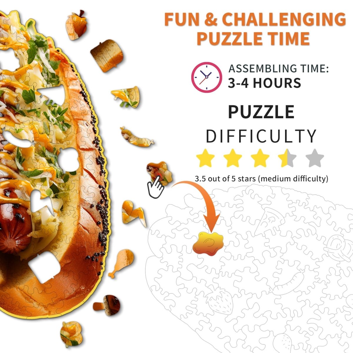 kaayee-wooden-hotdog-holzpuzzle-small-pocket-escape-food image 4