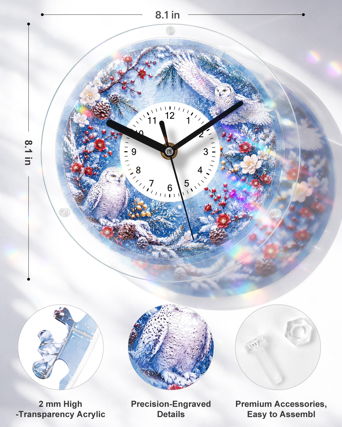 kaayee-clock-kit-owls-winter-grove-puzzleuhr-regular-eulen image 3