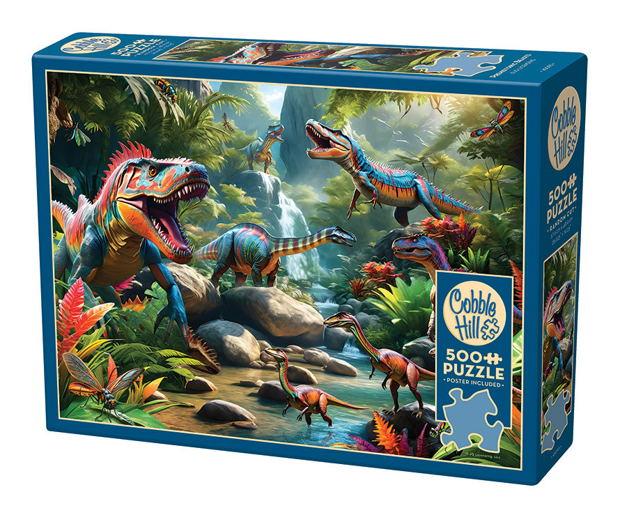 cobble-hill-500-piece-prehistoric-beasts-puzzle-500-teile-t-rex image 1