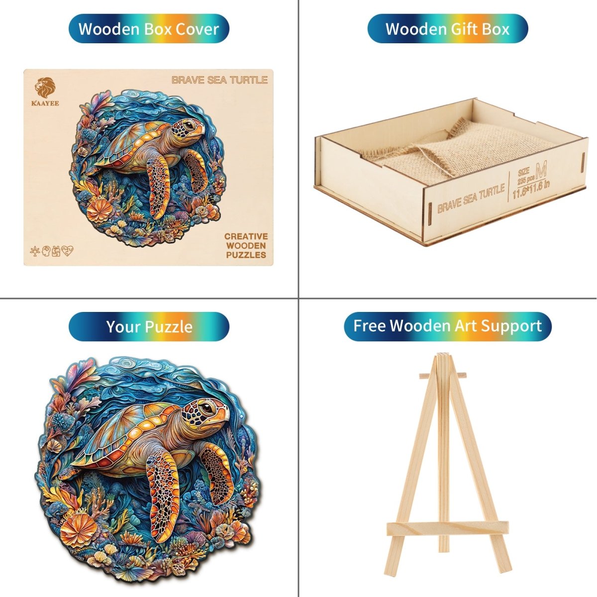 kaayee-wooden-puzzle-brave-sea-turtle-holzpuzzle-medium-schildkr-te image 3