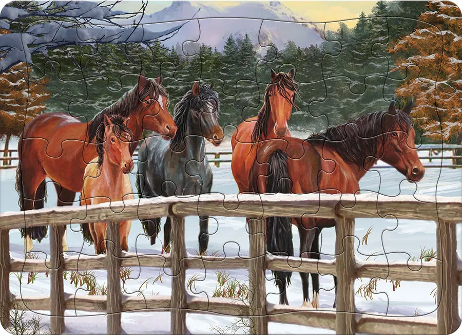 cobble-hill-snowy-pasture-35-teile-rahmenpuzzle-pferde image 1
