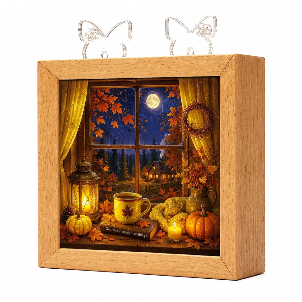 kaayee-autumn-gratitude-window-nachtlicht-holzrahmen-acryl image 1