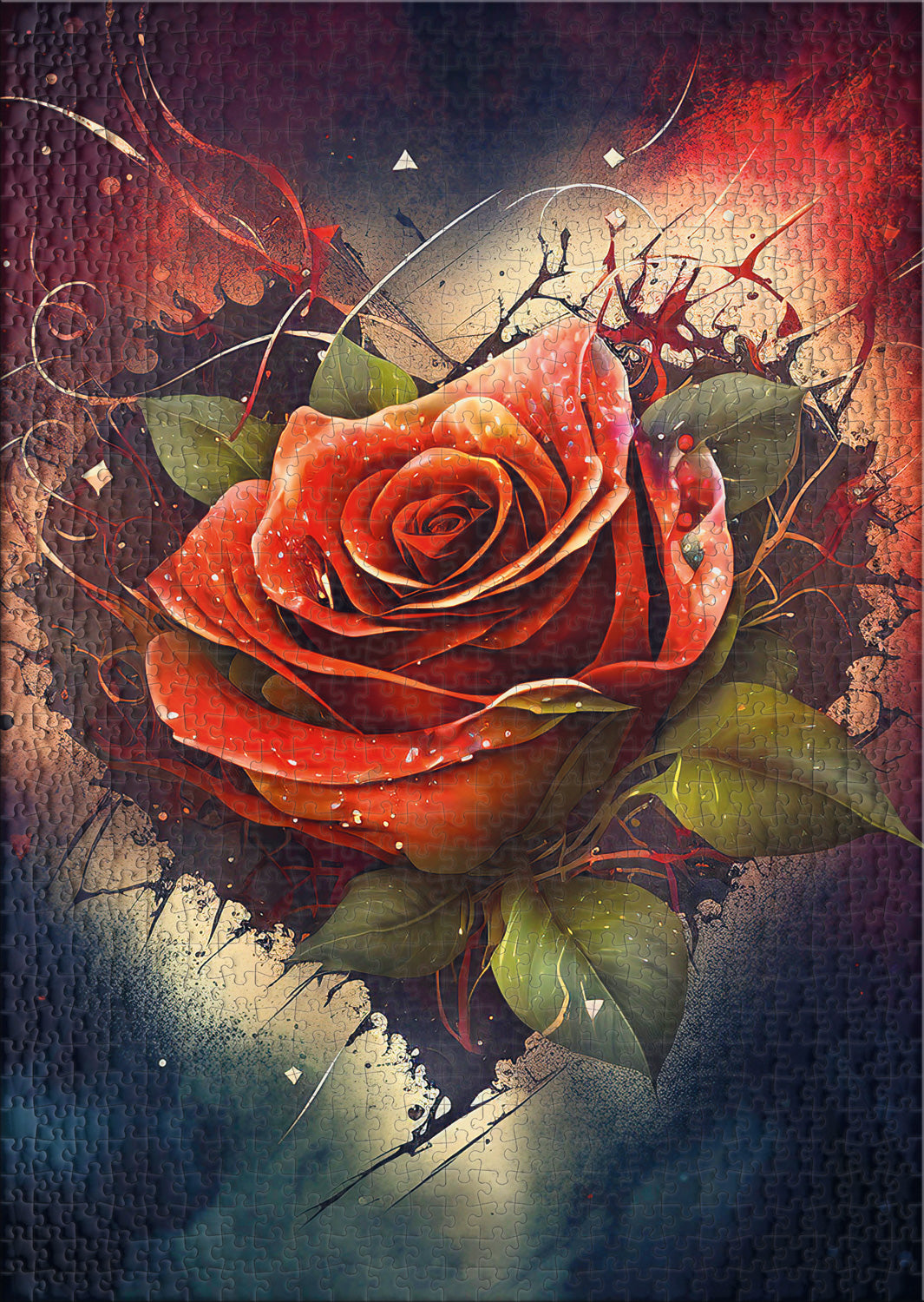 ulmer-puzzleschmiede-puzzle-1000-teile-rosenherz-blumen image 2