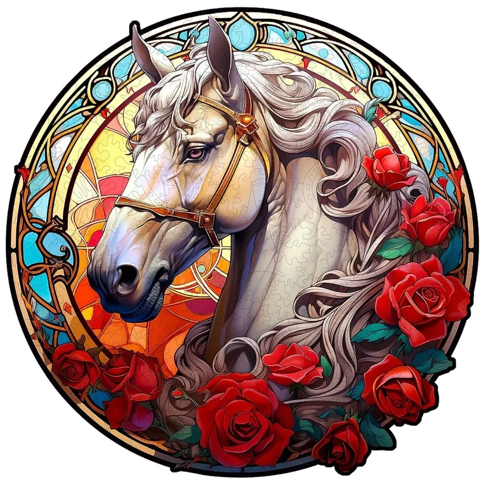kaayee-wooden-shiny-horse-holzpuzzle-mittel-wei image 1