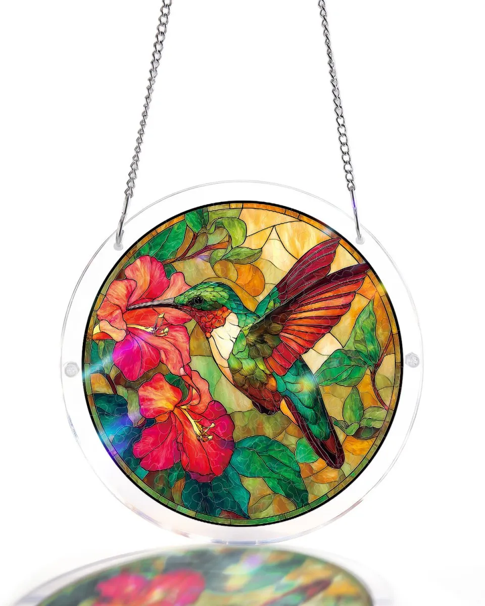 kaayee-suncatcher-puzzle-emerald-flame-hummingbird-light-acrylpuzzle-large image 1