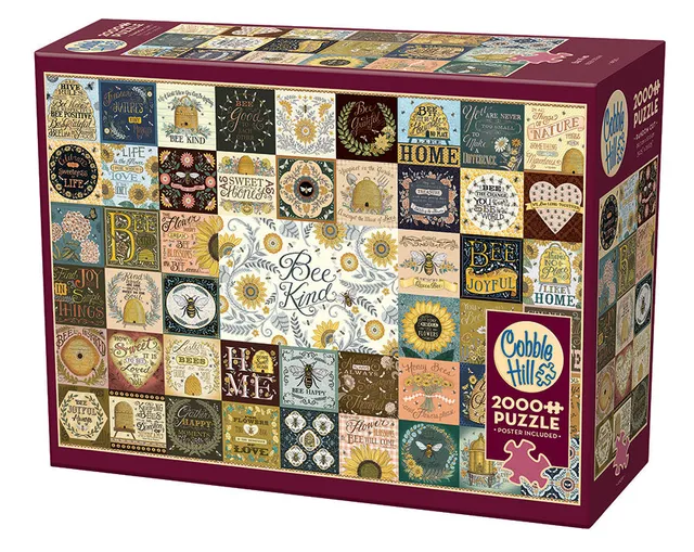 cobble-hill-2000-teile-bee-kind-puzzle-bienen-collage image 1
