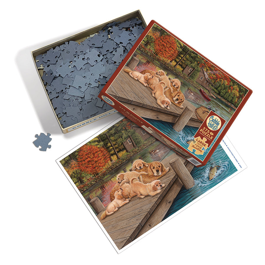 cobble-hill-lazy-day-on-the-dock-puzzle-275-teile-hunde image 3