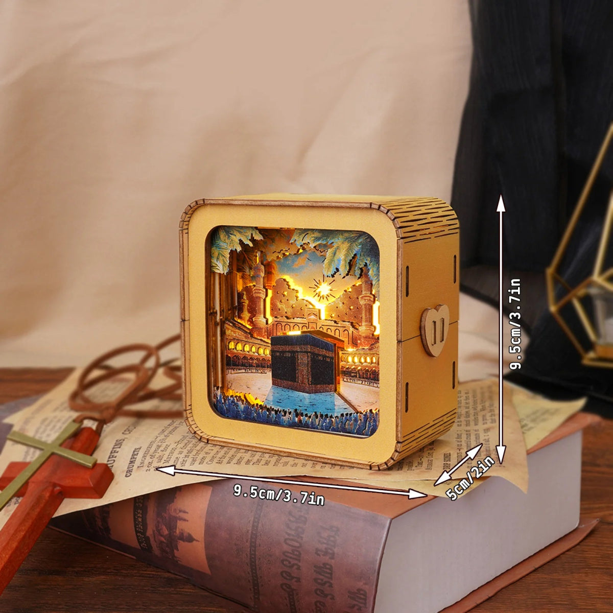 kaayee-night-light-holy-makkah-3d-holzpuzzle-kaaba-led image 3